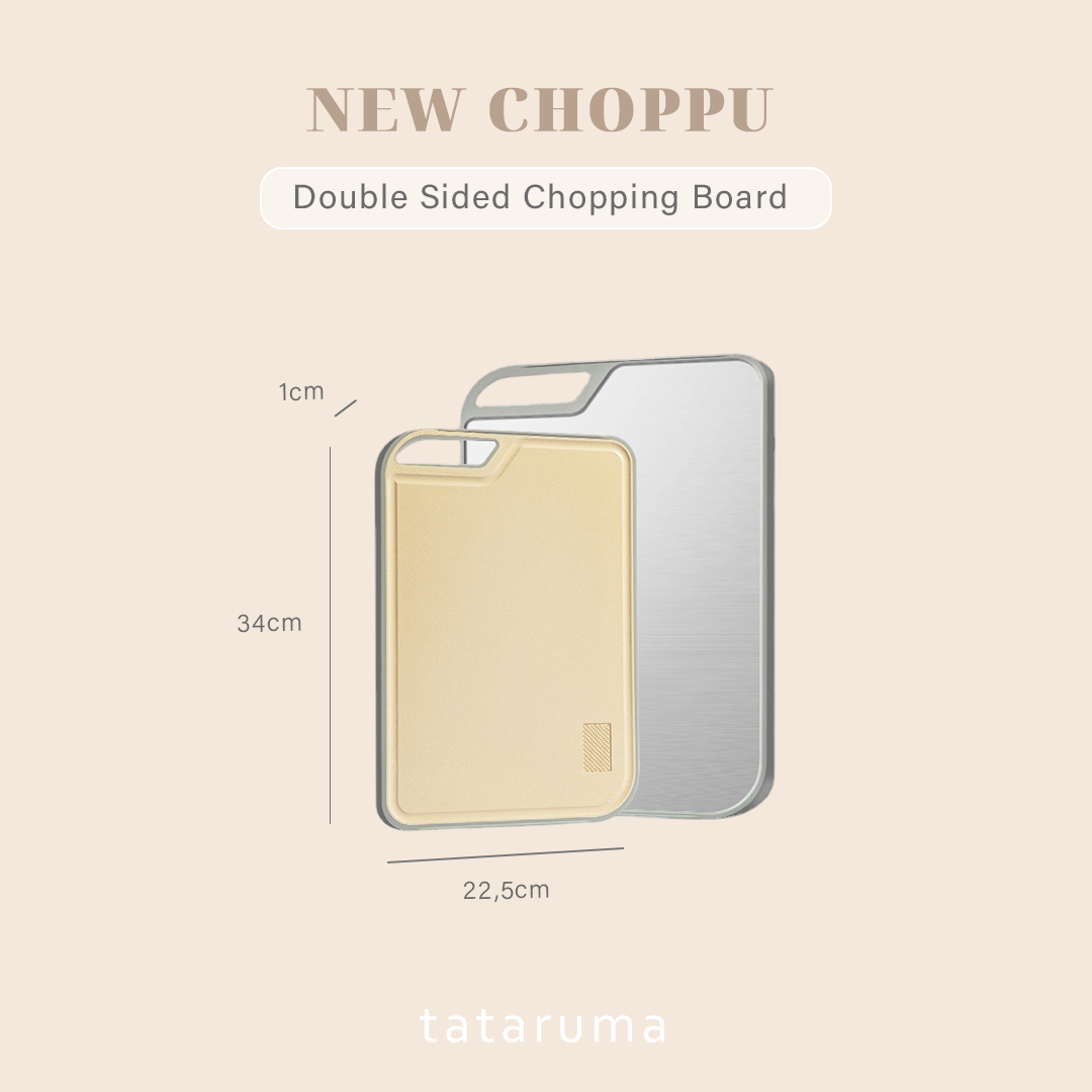 NEW CHOPPU - Talenan Premium 2 Sisi dengan Pengasah Pisau Anti Bakteri Cutting Chopping Board