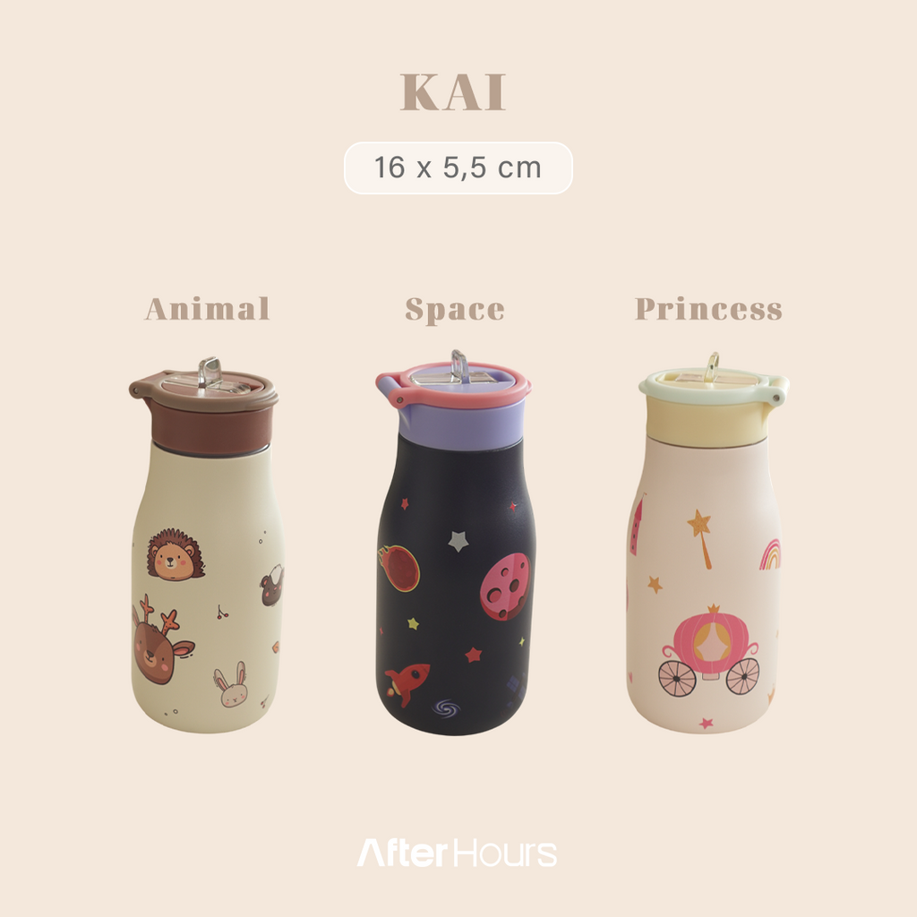 KAI - Tumbler Karakter 400ml School Kids Bottle Tempat Air Minum Anak SS 304 Kedap Anti Bocor Tahan Dingin 24 Jam Panas 12 Jam