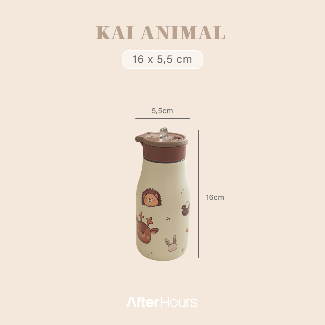 KAI - Tumbler Karakter 400ml School Kids Bottle Tempat Air Minum Anak SS 304 Kedap Anti Bocor Tahan Dingin 24 Jam Panas 12 Jam