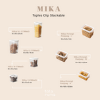 MIKA - Toples Transparan / Clear Storage Jar Clip Stackable Minimalis