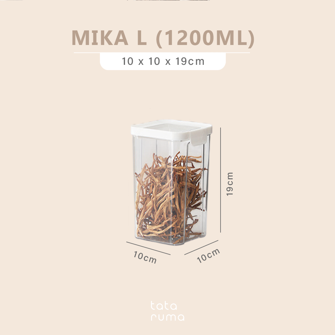 MIKA - Toples Transparan / Clear Storage Jar Clip Stackable Minimalis