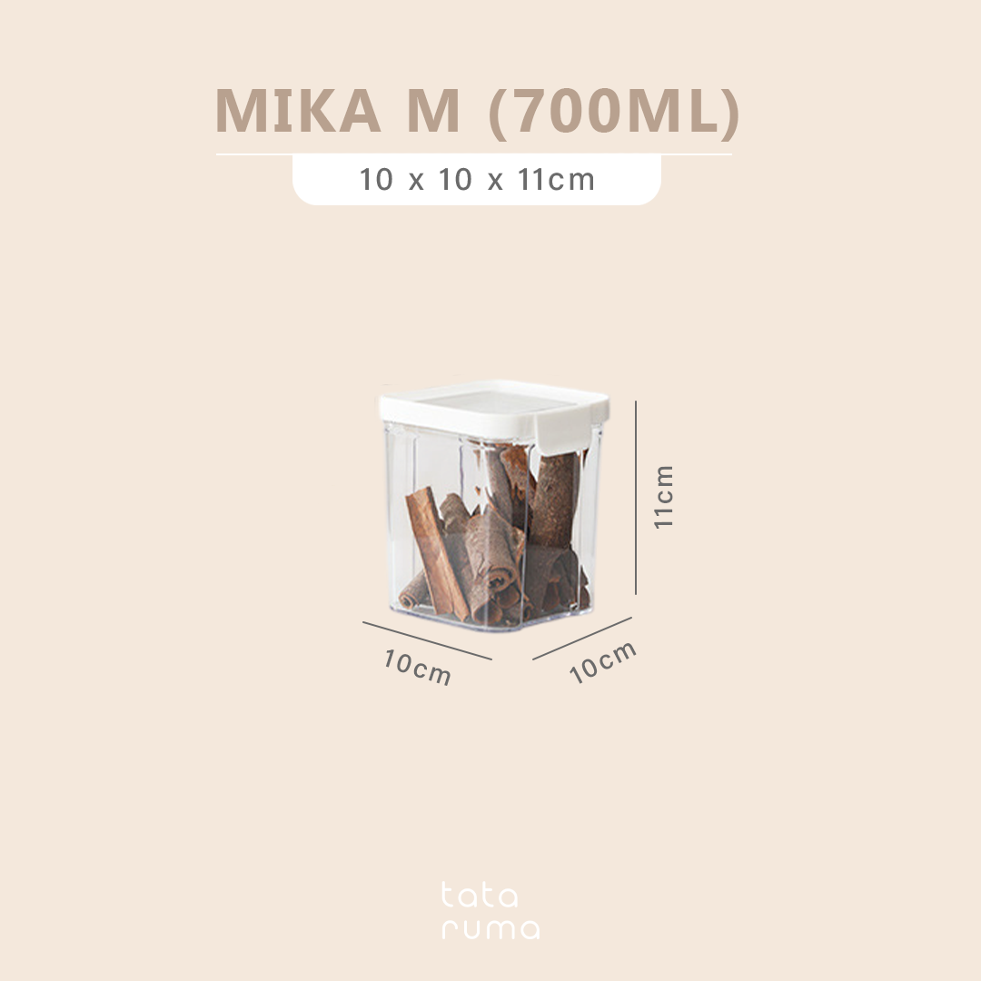 MIKA - Toples Transparan / Clear Storage Jar Clip Stackable Minimalis