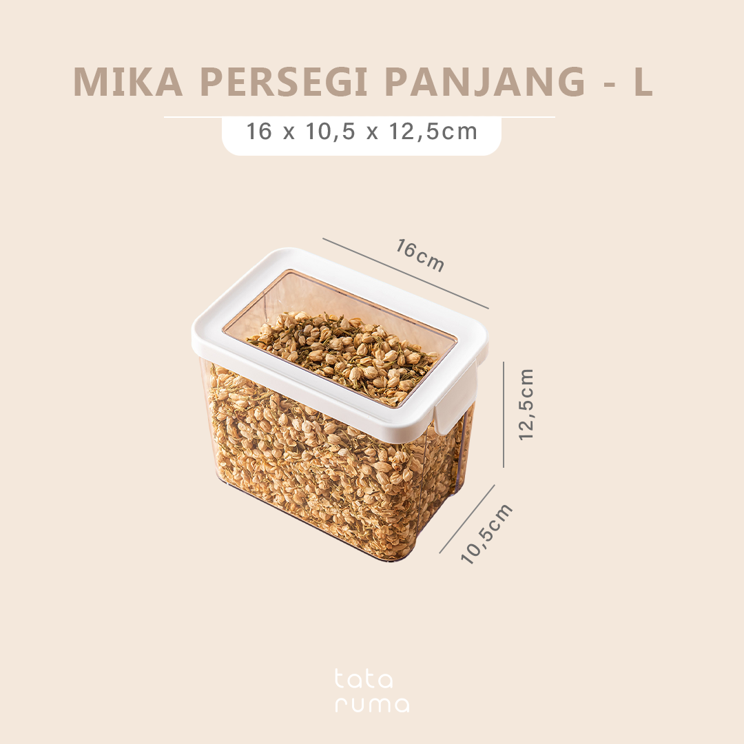 MIKA - Toples Transparan / Clear Storage Jar Clip Stackable Minimalis