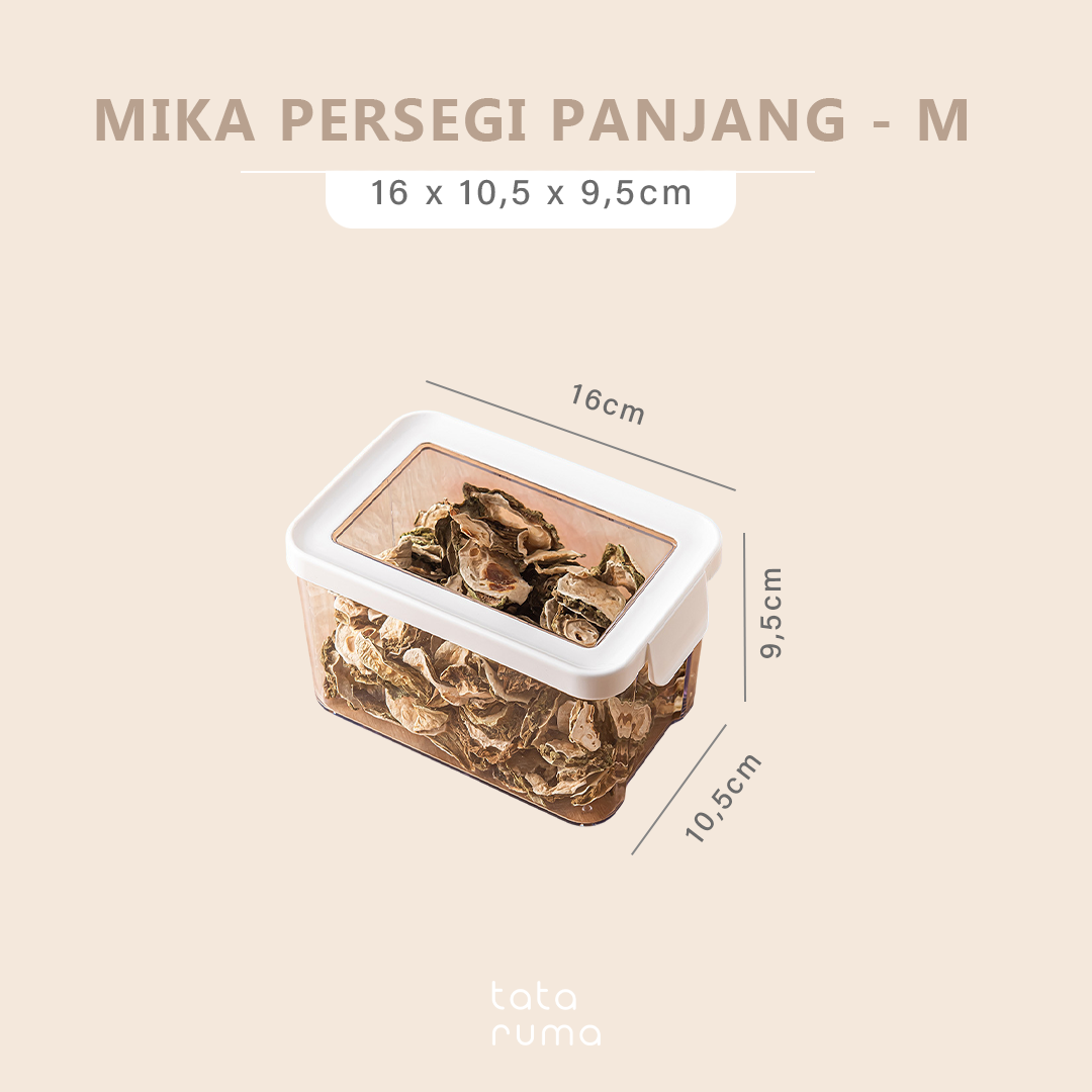 MIKA - Toples Transparan / Clear Storage Jar Clip Stackable Minimalis