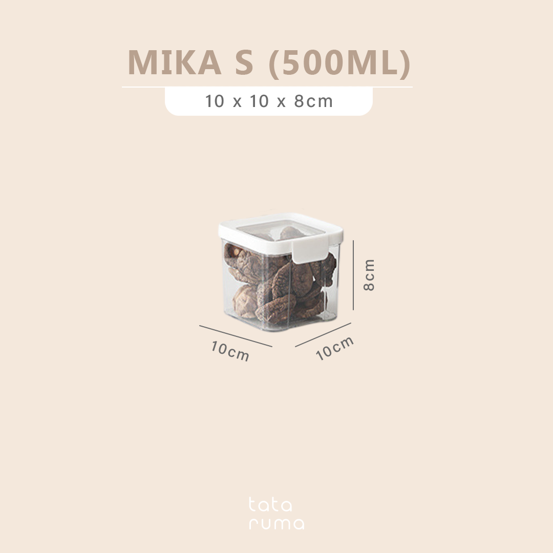 MIKA - Toples Transparan / Clear Storage Jar Clip Stackable Minimalis