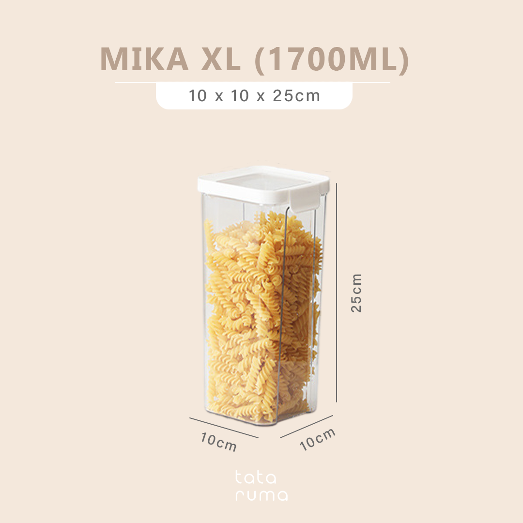 MIKA - Toples Transparan / Clear Storage Jar Clip Stackable Minimalis