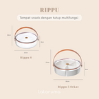 RIPPU - Tempat Makanan Snack Kacang Permen Toples Lebaran Jar Food Storage Sekat Dengan Tutup Dan Handle Multifungsi