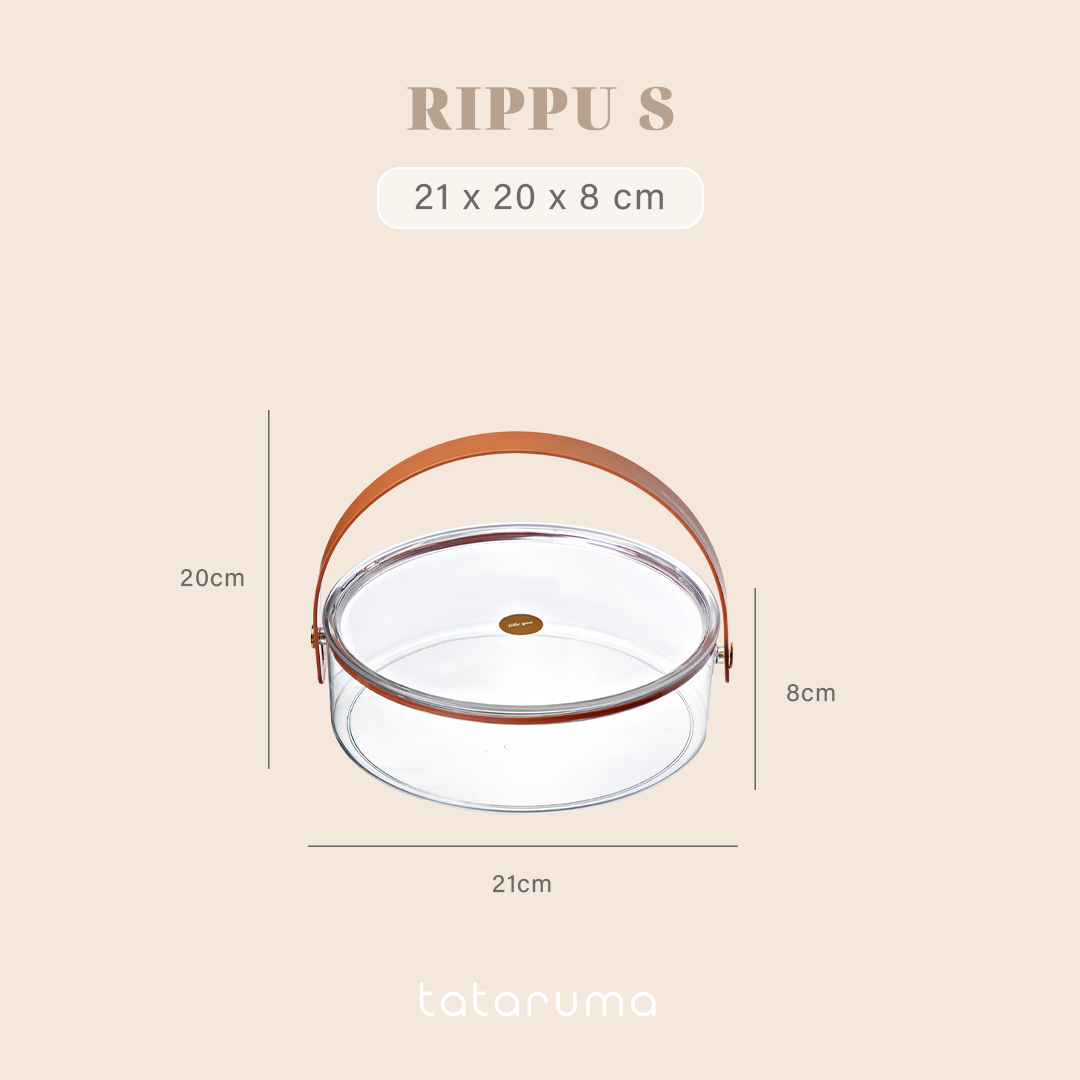 RIPPU - Tempat Makanan Snack Kacang Permen Toples Lebaran Jar Food Storage Sekat Dengan Tutup Dan Handle Multifungsi