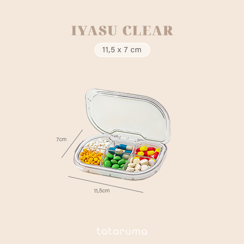 IYASU - Kotak Tempat Pill Obat 6 Sekat Portable Medicine Storage Box Travel