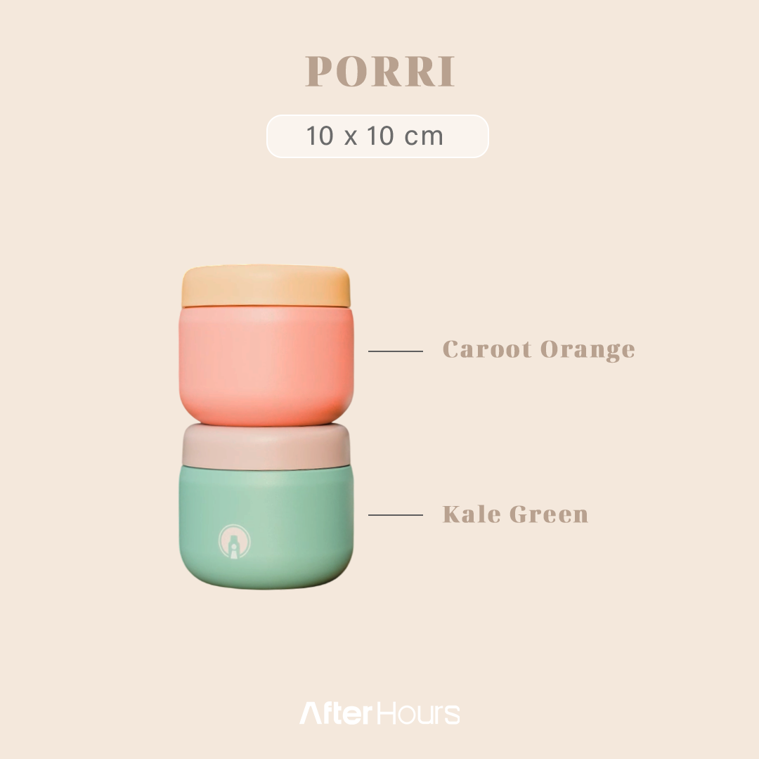 PORRI - Lunch Box Termos Tempat Makanan Sup Kuah 300ml Anti Bocor Tahan Dingin 12 Jam Panas 5 Jam TATARUMA