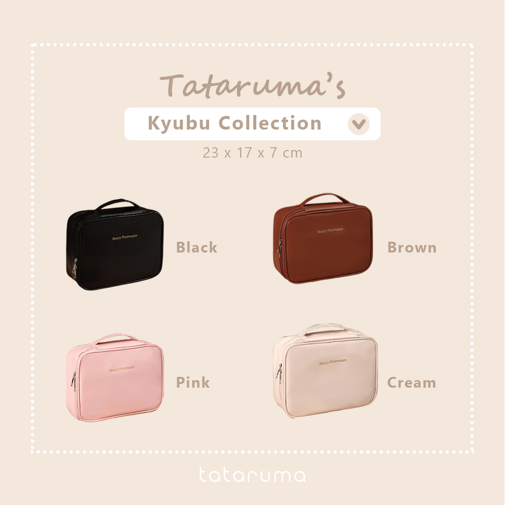 KYUBU - Pouch Tas Makeup Bersekat Tempat Kosmetik Toiletries Lightweight Travel Organizer Storage Cosmetic Bag