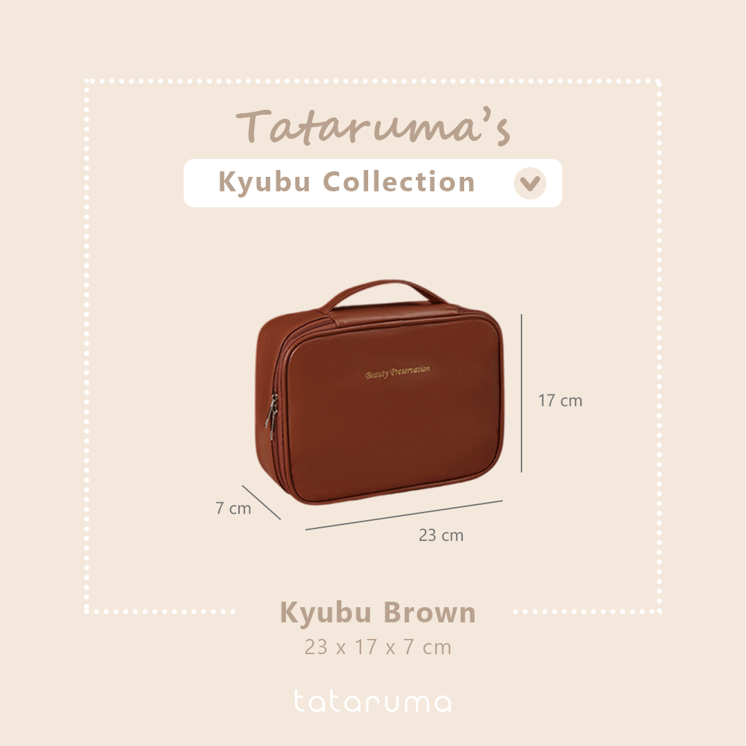 KYUBU - Pouch Tas Makeup Bersekat Tempat Kosmetik Toiletries Lightweight Travel Organizer Storage Cosmetic Bag