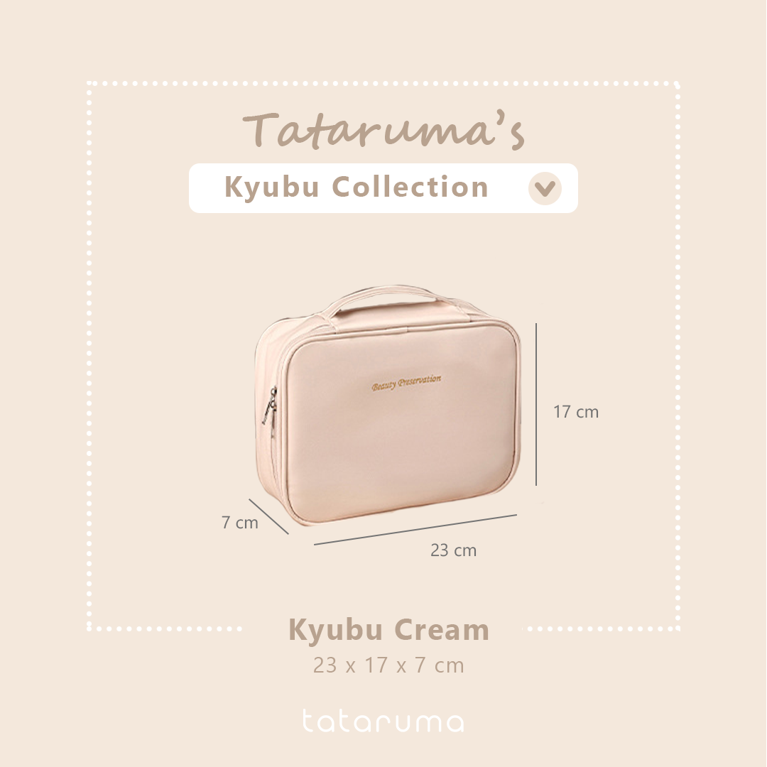 KYUBU - Pouch Tas Makeup Bersekat Tempat Kosmetik Toiletries Lightweight Travel Organizer Storage Cosmetic Bag