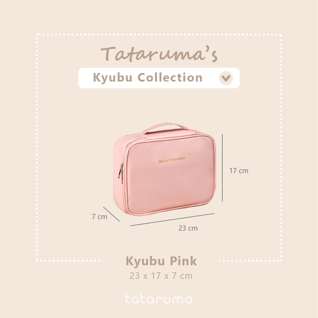 KYUBU - Pouch Tas Makeup Bersekat Tempat Kosmetik Toiletries Lightweight Travel Organizer Storage Cosmetic Bag
