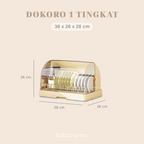 DOKORO - Rak Pengering Piring Gelas Mangkuk Tingkat Tertutup Anti Debu
