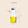 POPOI -Oil Jar Tempat Minyak dengan Penutup Kaca Borosilikat Simpan Kecap Minyak Wijen Cuka