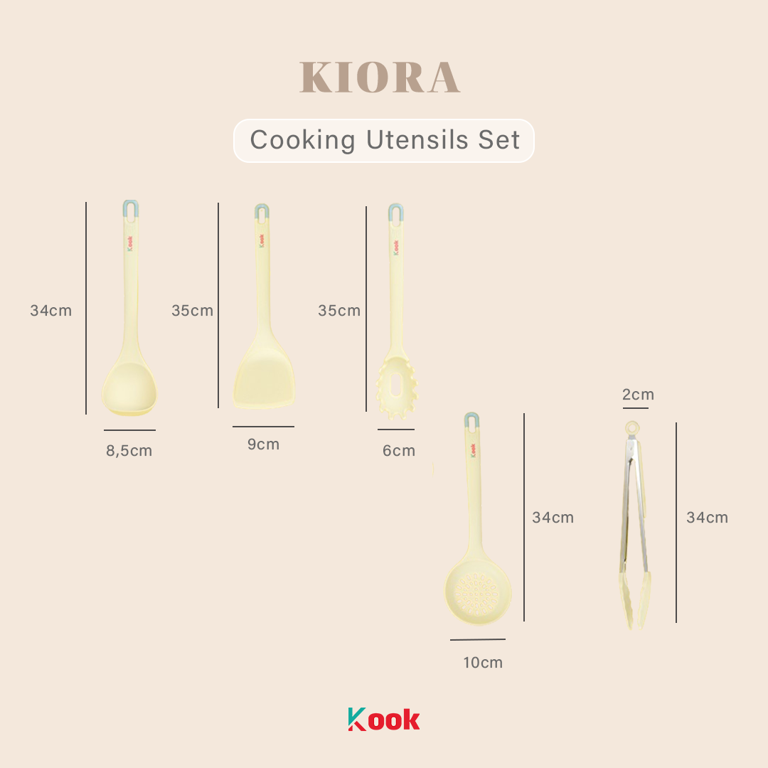 KOOK Kiora - Silicone Cooking Kitchen Utensil Set Peralatan Masak Silikon 5 PCS Food Grade BPA Free
