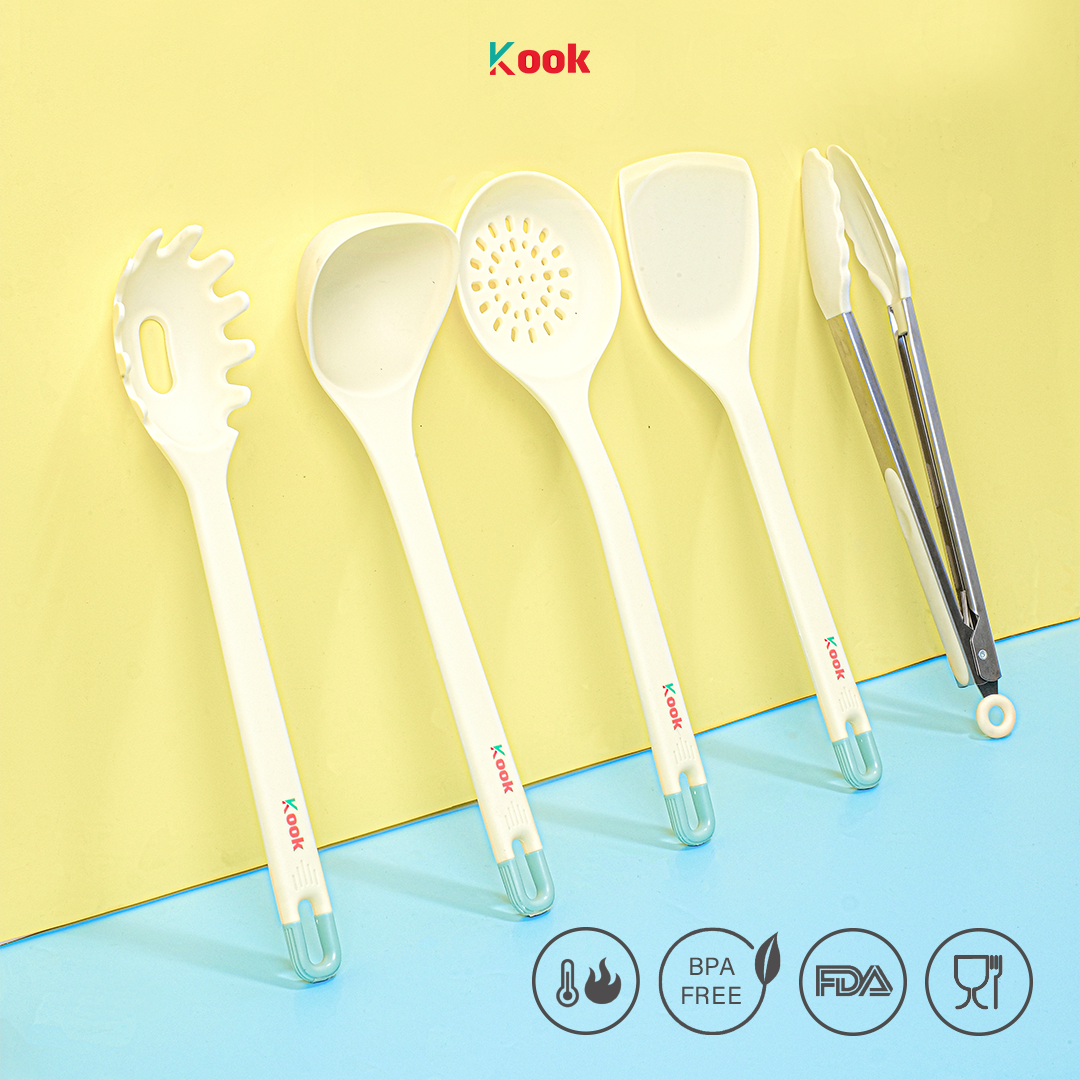 KOOK Kiora - Silicone Cooking Kitchen Utensil Set Peralatan Masak Silikon 5 PCS Food Grade BPA Free
