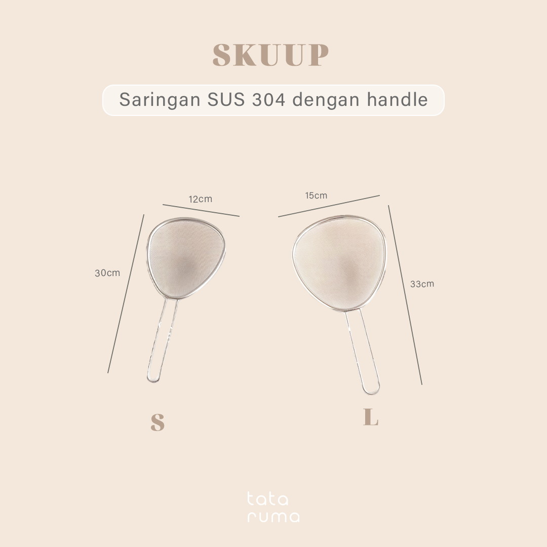 SKUUP - Saringan Minyak Tepung Ampas Alas Tiris Drainer SUS 304 dengan Handle Multifungsi