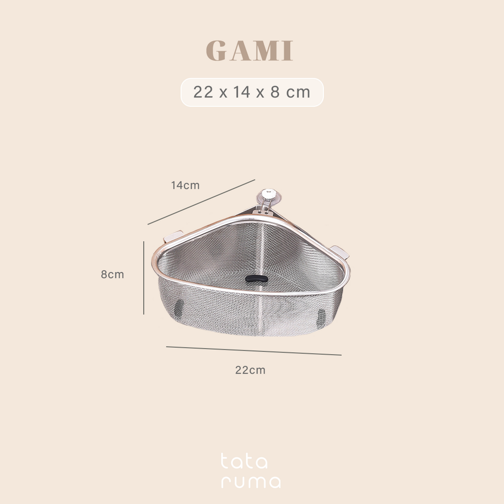 GAMI - Saringan Stainless Sink Wastafel Sudut Segitiga Gantung