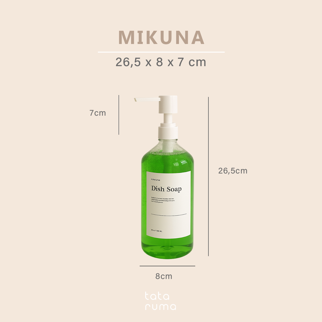MIKUNA - Botol Pump Refill Plastik 1000ml/1liter Anti Bocor FREE STICKER