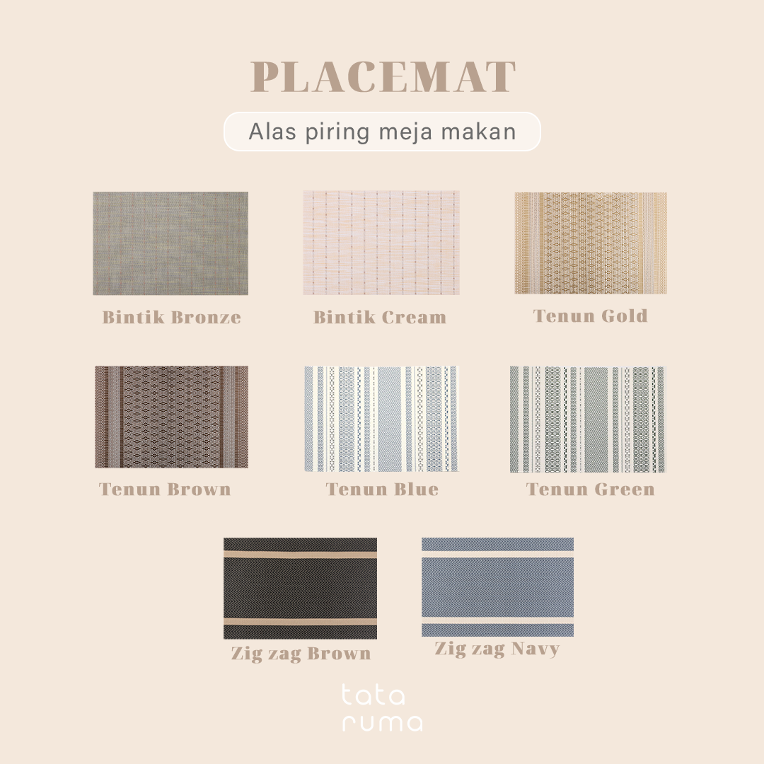 PLACEMAT - Alas Tatakan Piring Gelas Meja Makan PVC Tahan Air