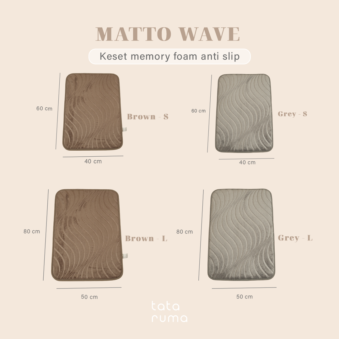 MATTO WAVE - Keset Kaki Memory Foam Anti Slip Penyerap Air