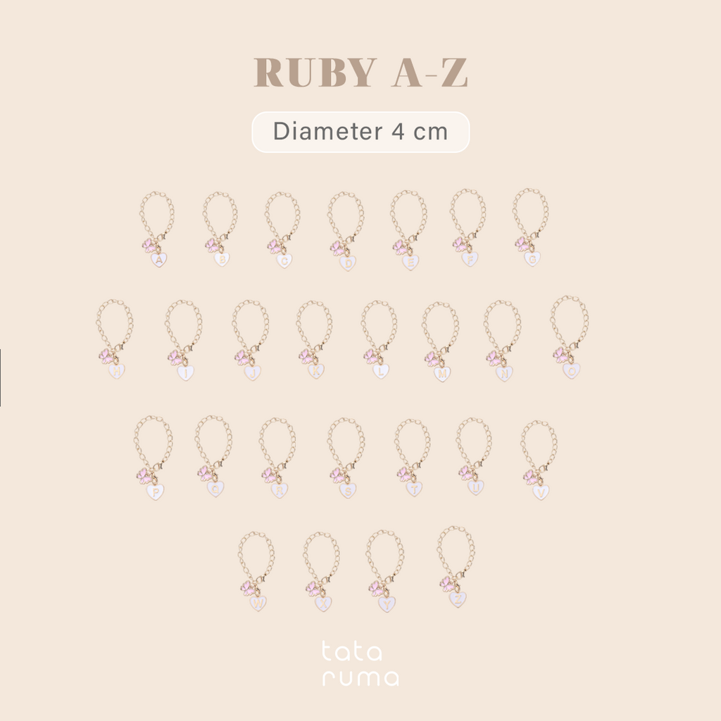 RUBY - Tumbler Botol Minum Charm Abjad Huruf Inisial A sampai Z Kupu-kupu Butterfly