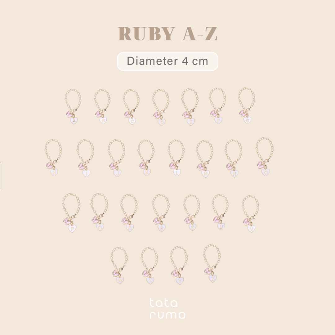 RUBY - Tumbler Botol Minum Charm Abjad Huruf Inisial A sampai Z Kupu-kupu Butterfly