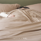 SORA CALICO Jersey Quilt Cover - 100% Organic Jersey Cotton Penutup Selimut Zipper Resleting Bertali Penutup Selimut Dalam Inner Duvet Bedcover Goose Feel Bulu Angsa Tebal Empuk Fluffy