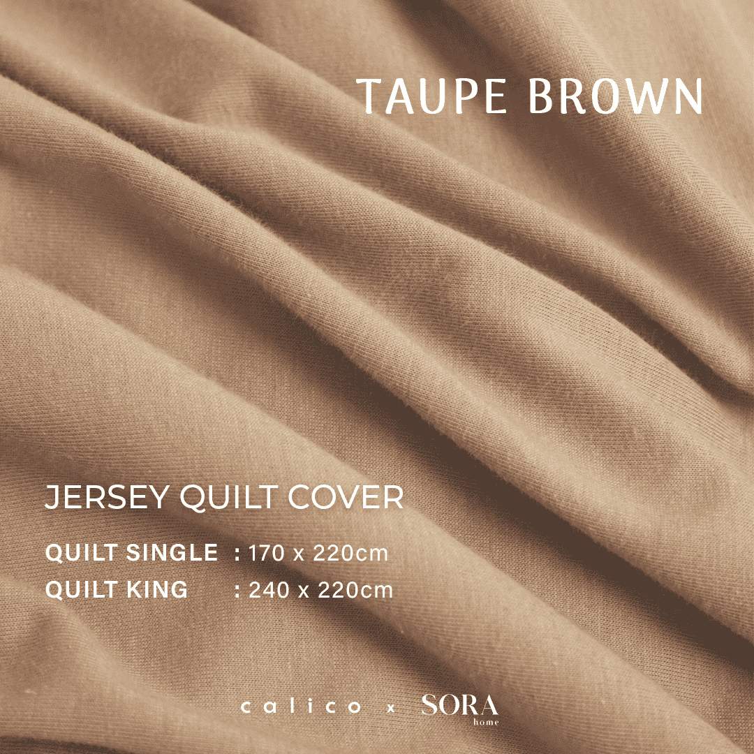 SORA CALICO Jersey Quilt Cover - 100% Organic Jersey Cotton Penutup Selimut Zipper Resleting Bertali Penutup Selimut Dalam Inner Duvet Bedcover Goose Feel Bulu Angsa Tebal Empuk Fluffy