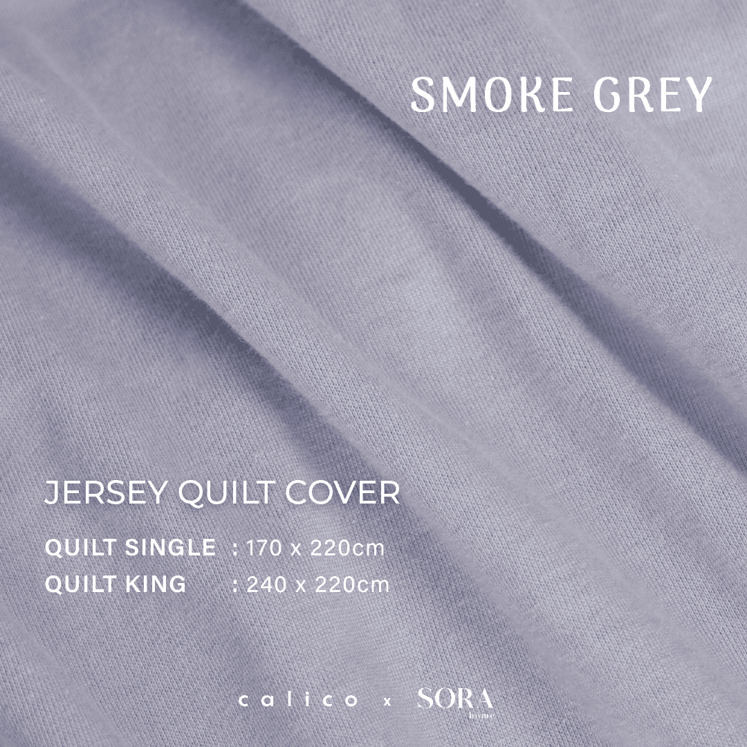 SORA CALICO Jersey Quilt Cover - 100% Organic Jersey Cotton Penutup Selimut Zipper Resleting Bertali Penutup Selimut Dalam Inner Duvet Bedcover Goose Feel Bulu Angsa Tebal Empuk Fluffy