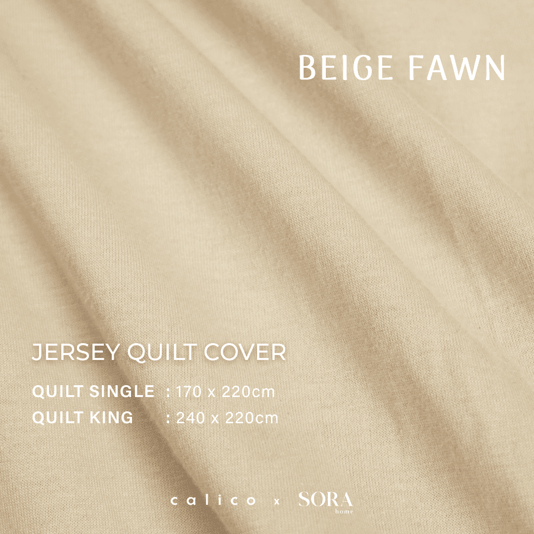 SORA CALICO Jersey Quilt Cover - 100% Organic Jersey Cotton Penutup Selimut Zipper Resleting Bertali Penutup Selimut Dalam Inner Duvet Bedcover Goose Feel Bulu Angsa Tebal Empuk Fluffy