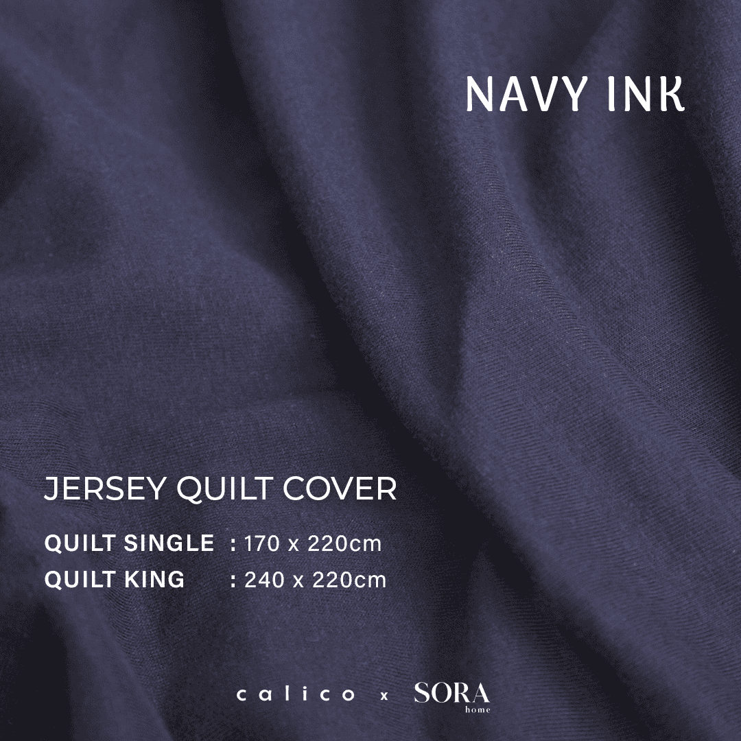 SORA CALICO Jersey Quilt Cover - 100% Organic Jersey Cotton Penutup Selimut Zipper Resleting Bertali Penutup Selimut Dalam Inner Duvet Bedcover Goose Feel Bulu Angsa Tebal Empuk Fluffy