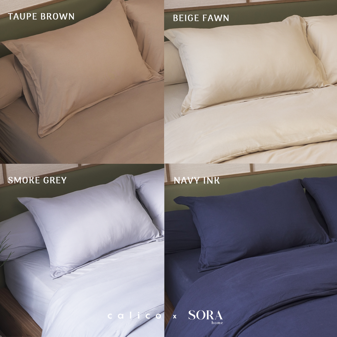 SORA CALICO Jersey Quilt Cover - 100% Organic Jersey Cotton Penutup Selimut Zipper Resleting Bertali Penutup Selimut Dalam Inner Duvet Bedcover Goose Feel Bulu Angsa Tebal Empuk Fluffy