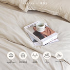 SORA CALICO Jersey Quilt Cover - 100% Organic Jersey Cotton Penutup Selimut Zipper Resleting Bertali Penutup Selimut Dalam Inner Duvet Bedcover Goose Feel Bulu Angsa Tebal Empuk Fluffy