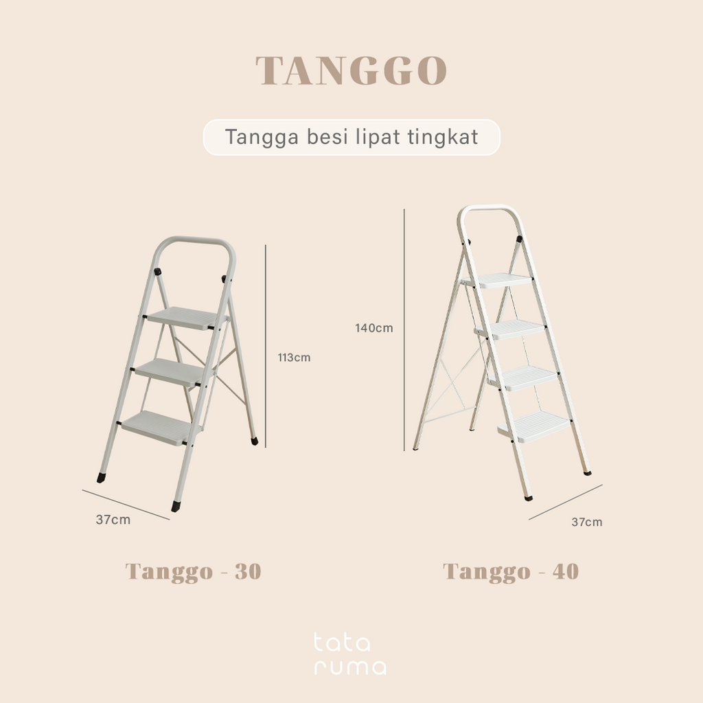 TANGGO - Tangga Rumah Besi Lipat Tingkat 3/4 Step Household Steel Ladder