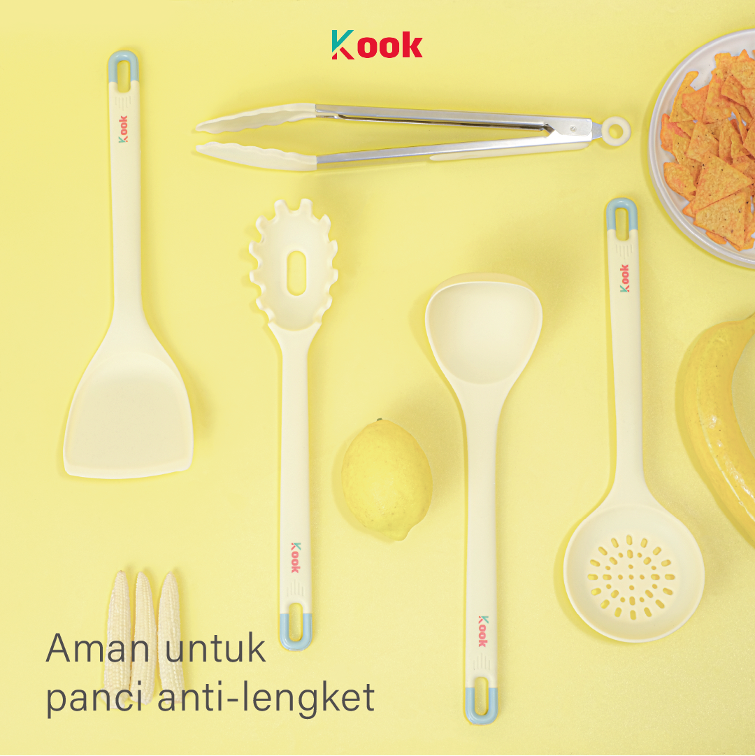 KOOK [BUNDLE PAN+5 SUTIL] Brunch Pan + KIORA 5pcs Utensils - Alat Masak 3in1 Panci Wajan Sarapan Anti Lengket Silicone Cooking Kitchen Utensil Telur Cetak Sosis Sayur Pancake Martabak Non-toxic Ceramic Non-stick Pan