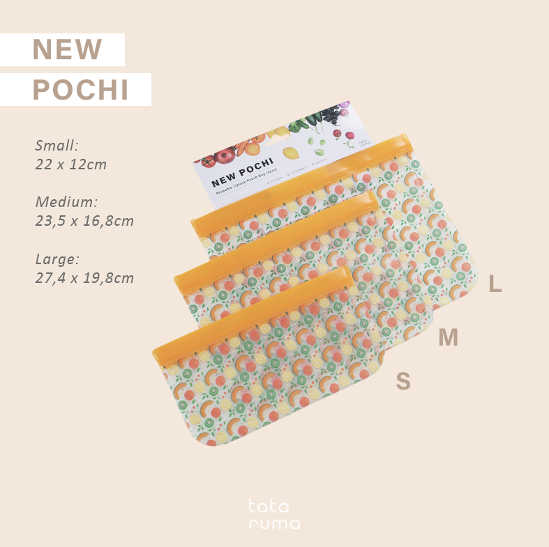 NEW POCHI - Reusable Ziplock Silicone Silikon Pouch Bag Set isi 3pcs Tas Penyimpanan Makanan Kedap Udara Anti Bocor Fridge Organizer Container Kontainer Kulkas