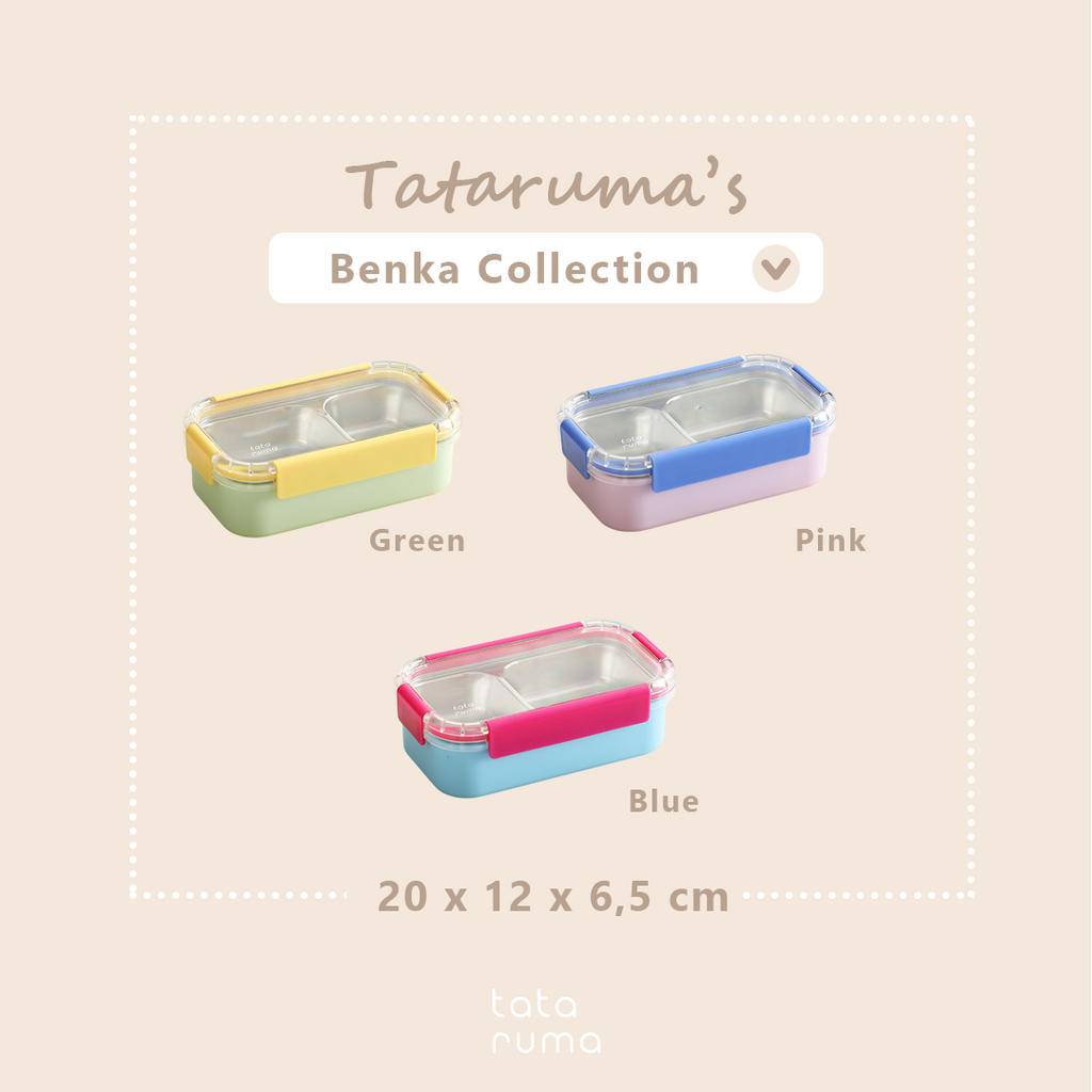 BENKA - Lunch Box Stainless Anak 304 Sekat Kotak Bekal Anti Bocor Tumpah