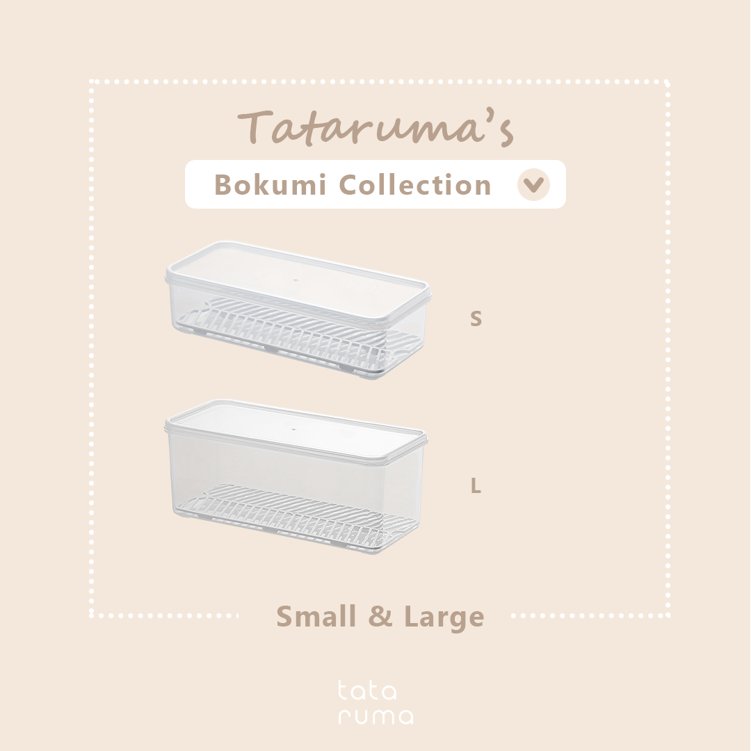 BOKUMI - Kotak Kontainer Tempat Penyimpanan Toples Kulkas Fridge Food Storage Container Organizer Box Serbaguna dengan Saringan Drainer