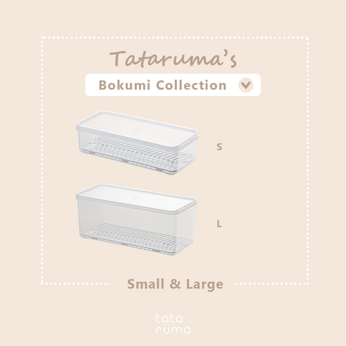 BOKUMI - Kotak Kontainer Tempat Penyimpanan Toples Kulkas Fridge Food Storage Container Organizer Box Serbaguna dengan Saringan Drainer