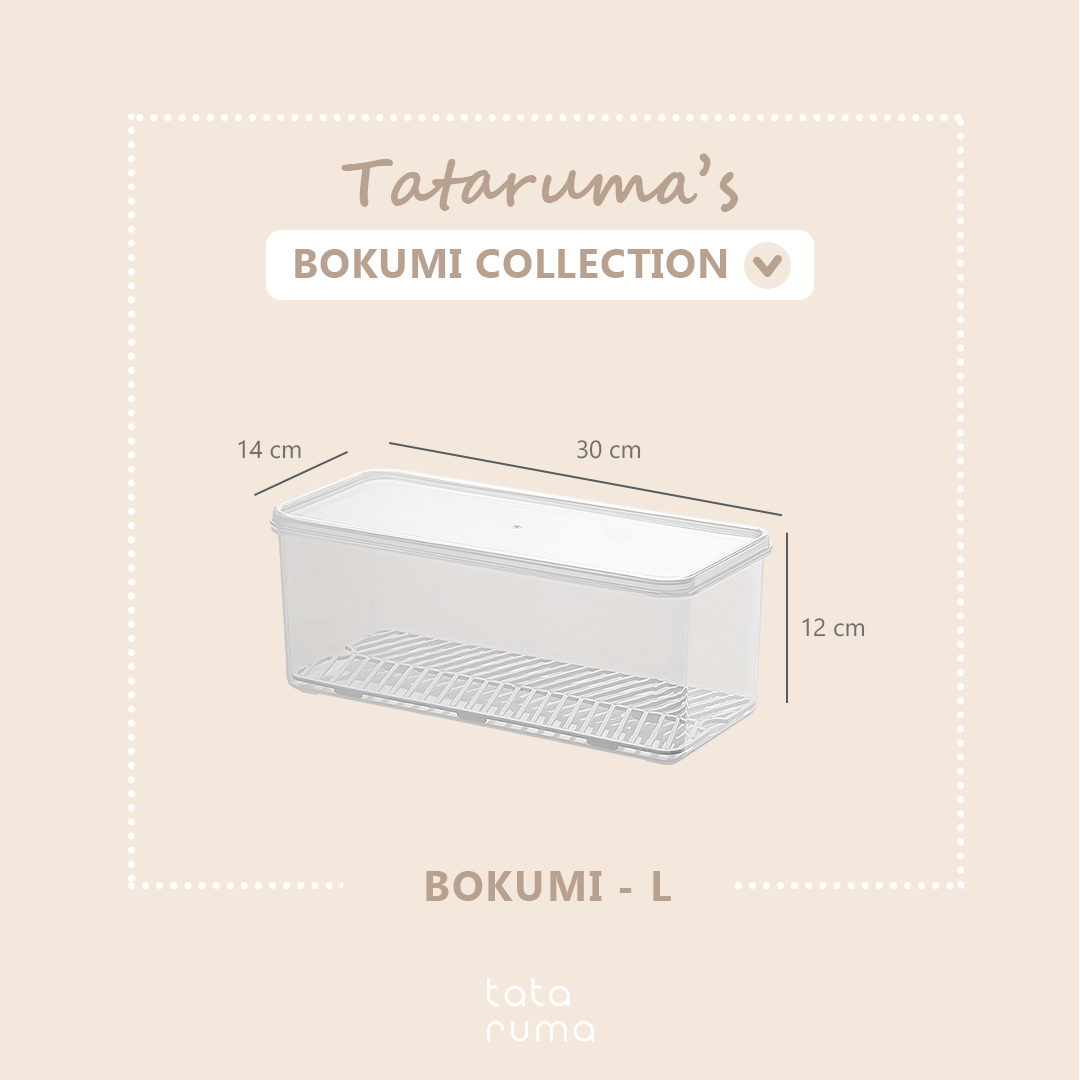 BOKUMI - Kotak Kontainer Tempat Penyimpanan Toples Kulkas Fridge Food Storage Container Organizer Box Serbaguna dengan Saringan Drainer