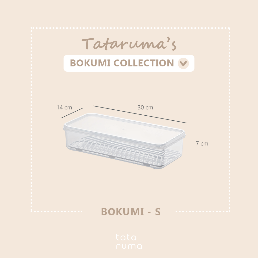 BOKUMI - Kotak Kontainer Tempat Penyimpanan Toples Kulkas Fridge Food Storage Container Organizer Box Serbaguna dengan Saringan Drainer