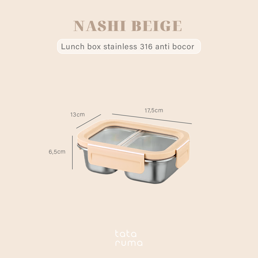 NASHI - Lunch Box Stainless 316 Sekat Kotak Bekal Anti Bocor Tumpah