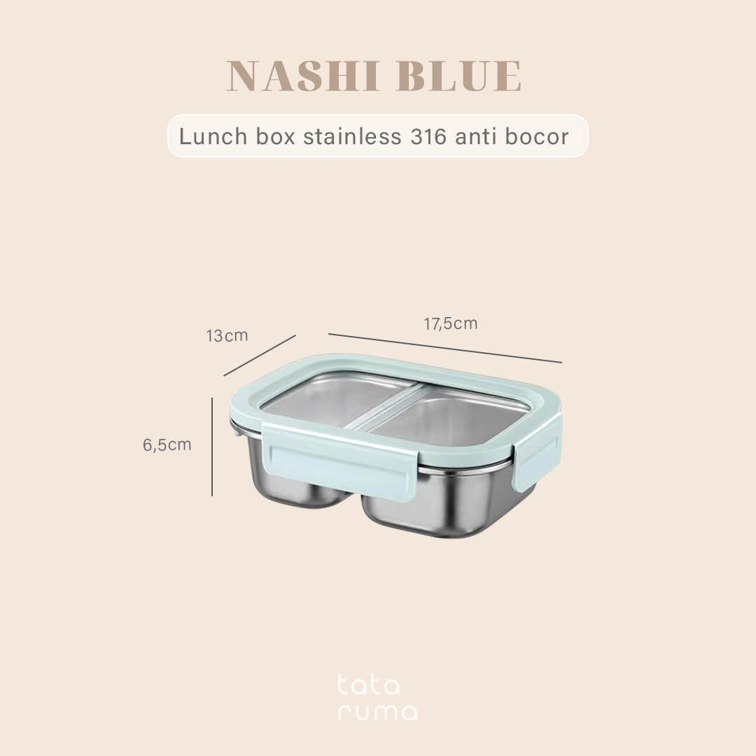 NASHI - Lunch Box Stainless 316 Sekat Kotak Bekal Anti Bocor Tumpah