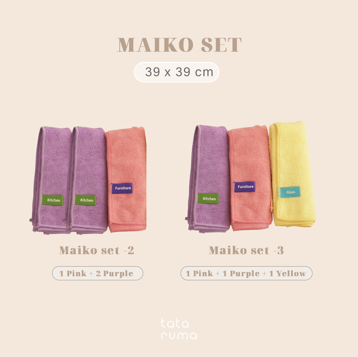 MAIKO WARNA - Lap Kain Microfiber Serbaguna Daya Serap Tinggi
