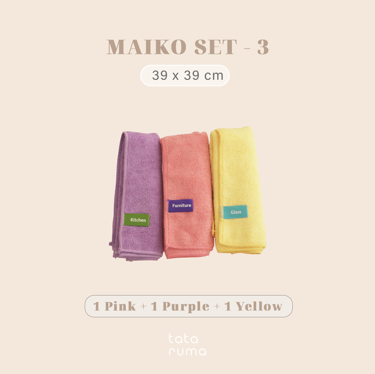 MAIKO WARNA - Lap Kain Microfiber Serbaguna Daya Serap Tinggi