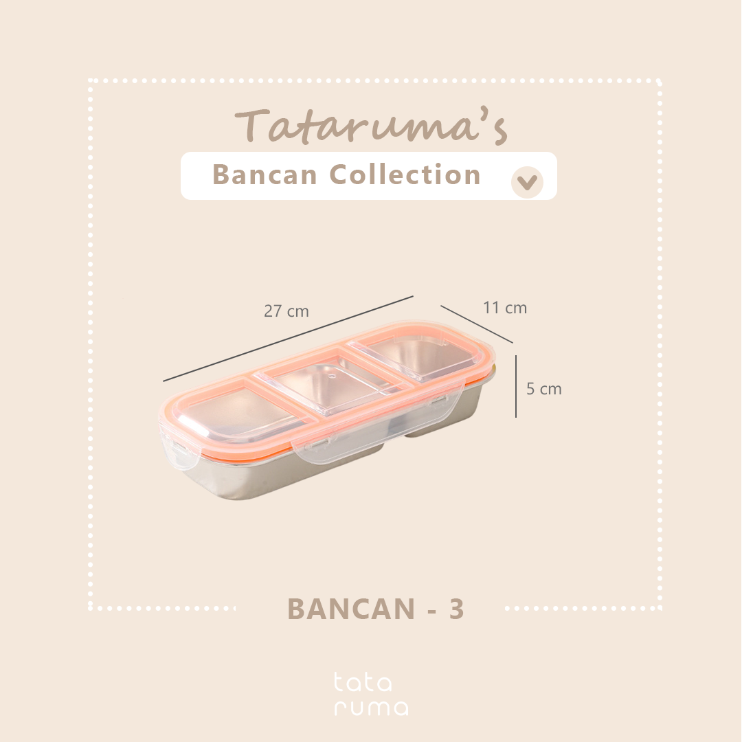 BANCAN - Food Box Banchan Stainless Steel 304 Kedap Anti Bocor Sekat 2 dan 3