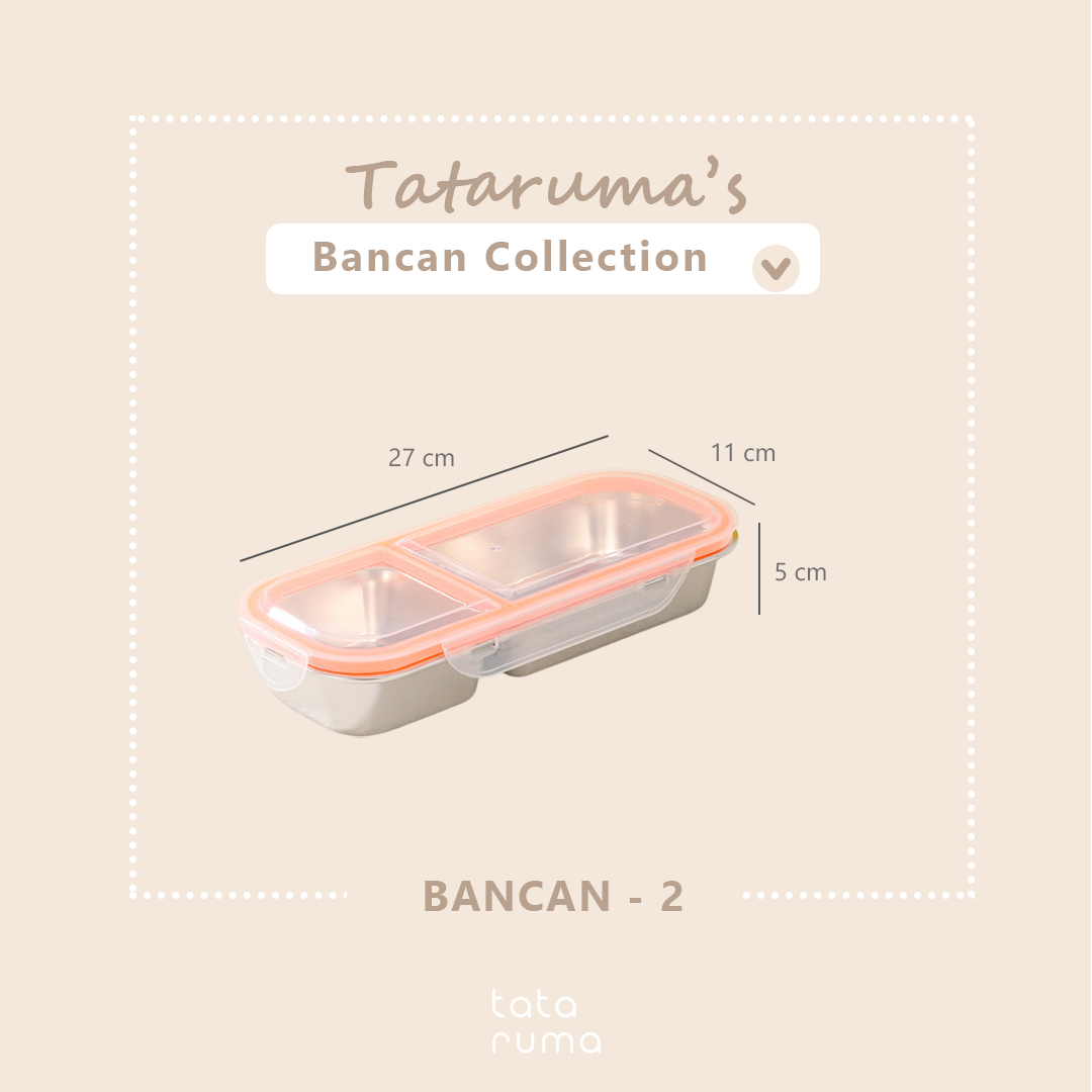 BANCAN - Food Box Banchan Stainless Steel 304 Kedap Anti Bocor Sekat 2 dan 3